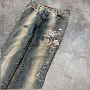 Baby-phat Men's Blue and Grey Jeans